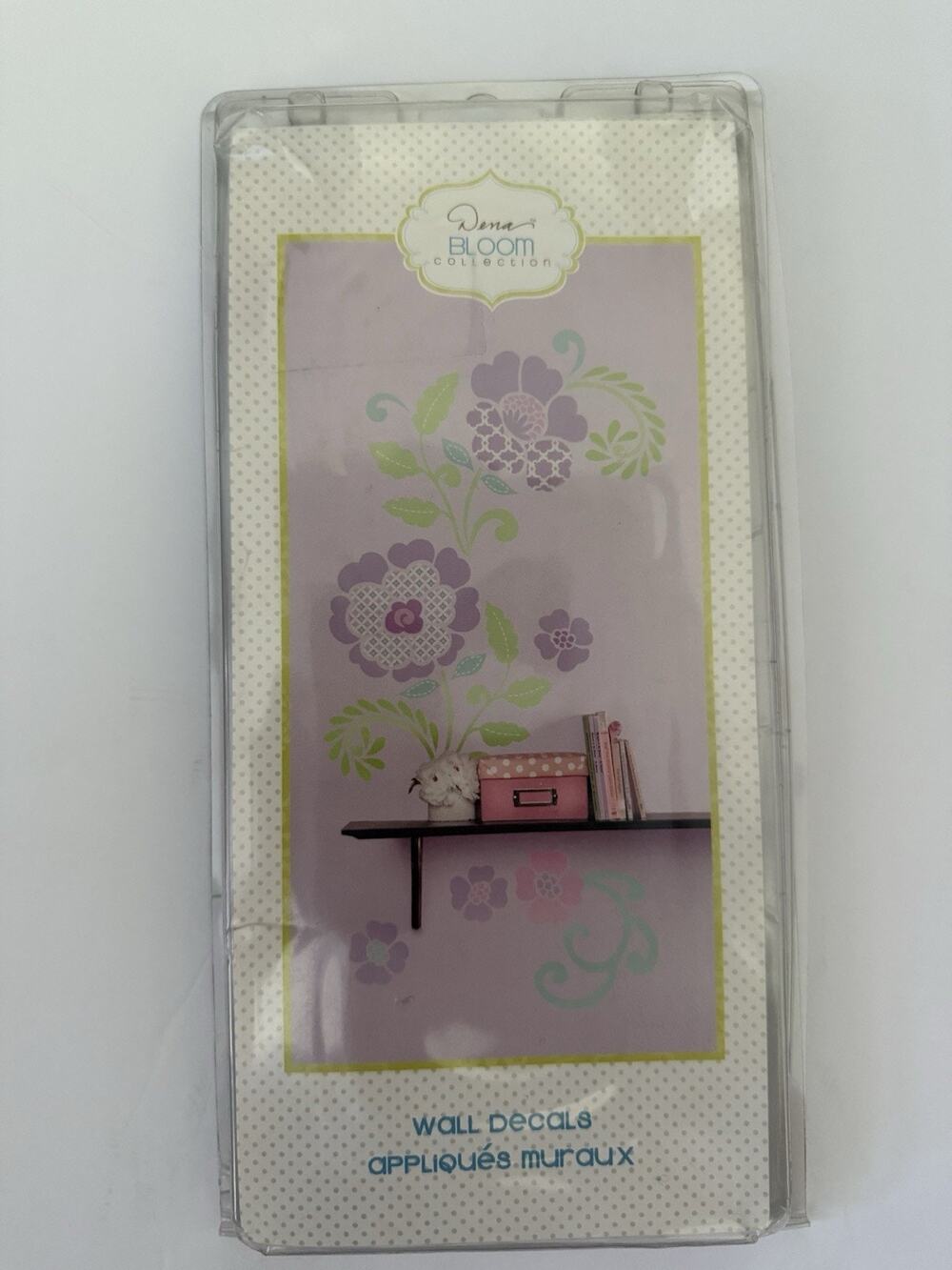 Dena Bloom Collection Purple Flowers Floral Green Leaves Garden Wall Decals